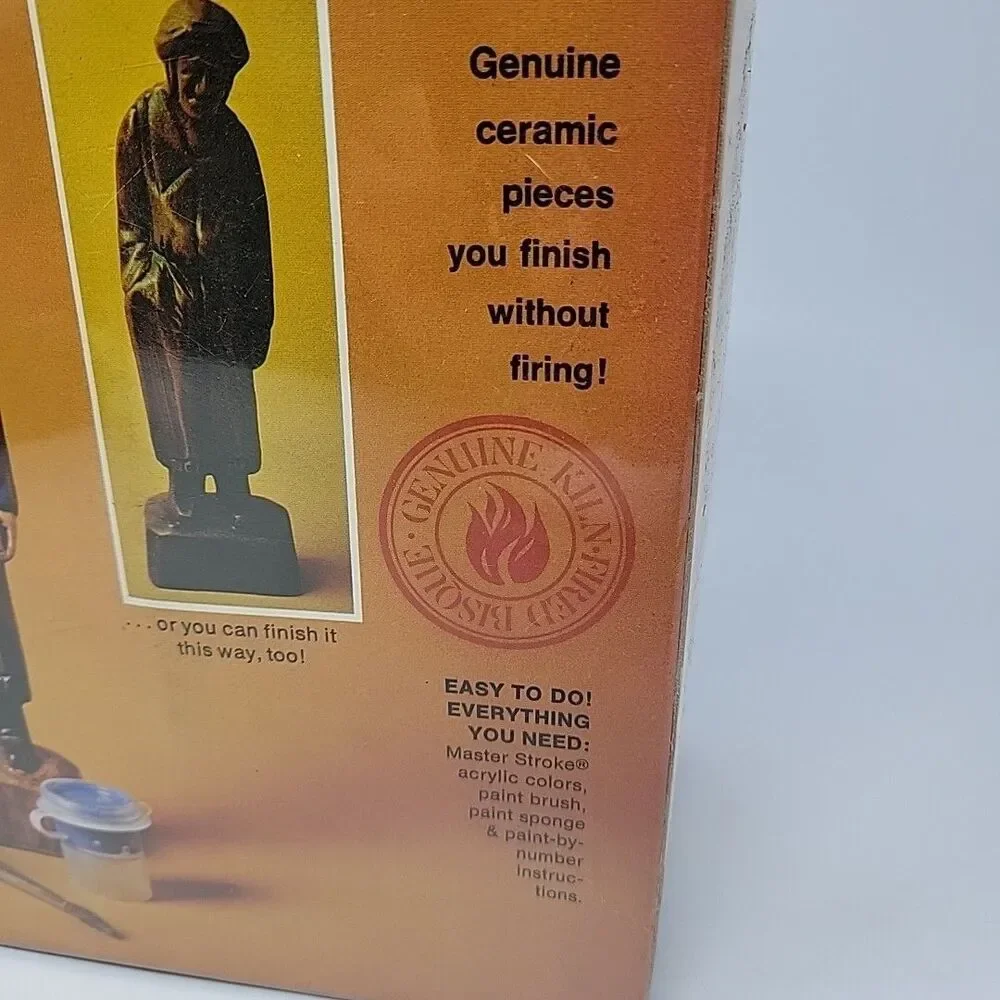 NEW VINTAGE Craft House BisqueKits Ceramic Paint by Number Figurine Old Woman